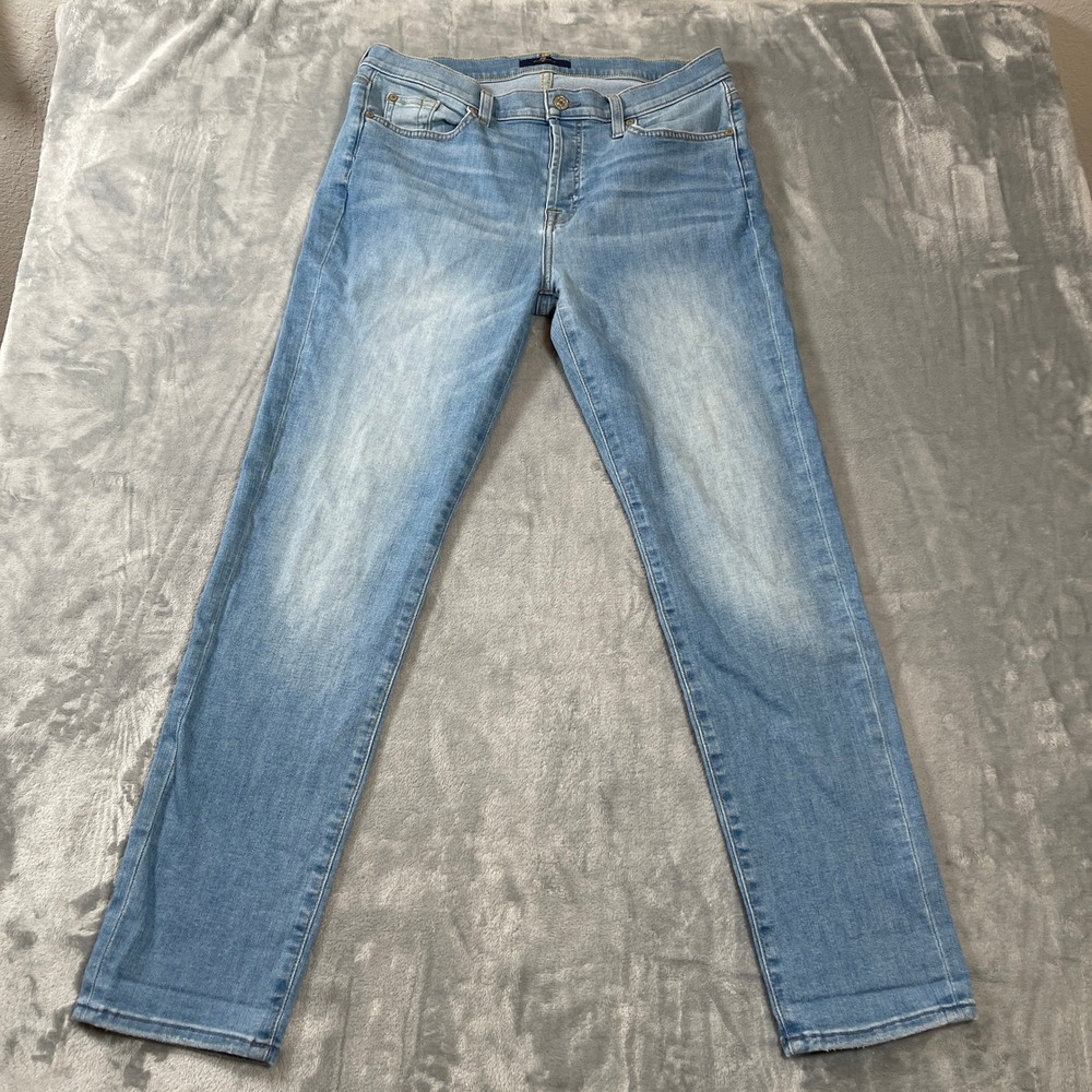 7 For All Mankind Jeans Size 29 Josefina Slim Boyfriend Light Wash Blue Denim